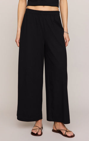 Z Supply Scout Jersey Crop Flare Pant in True Black