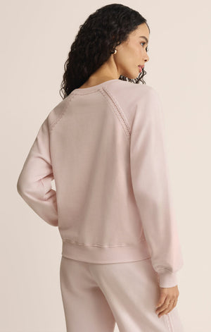 Z Supply All Around French Terry Sweatshirt in Washed Pink