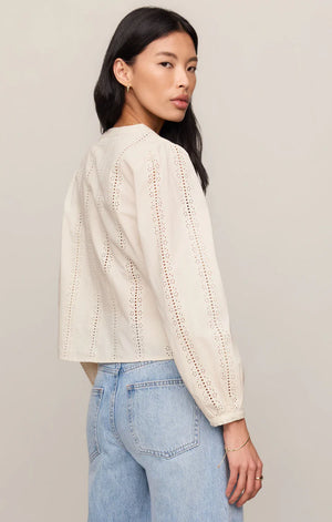 Z Supply Louella Button Up Top in Cloud