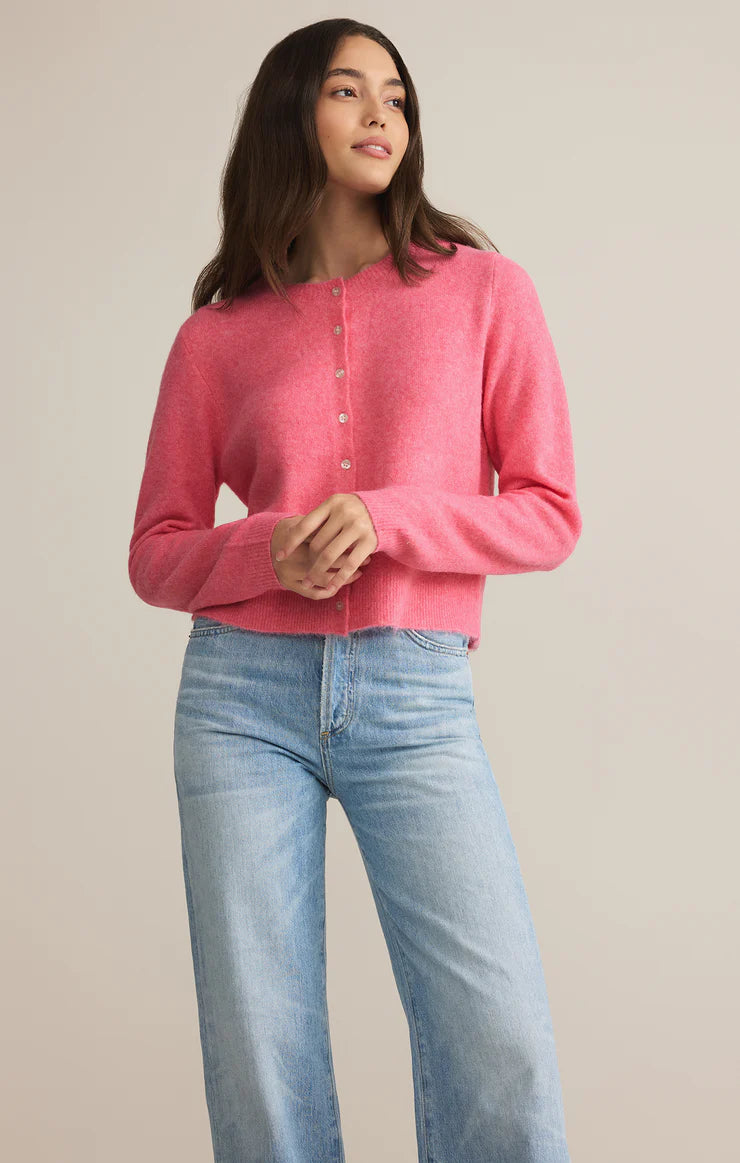 Z Supply Medina Cardigan in Disco Pink