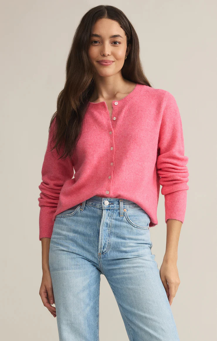 Z Supply Medina Cardigan in Disco Pink