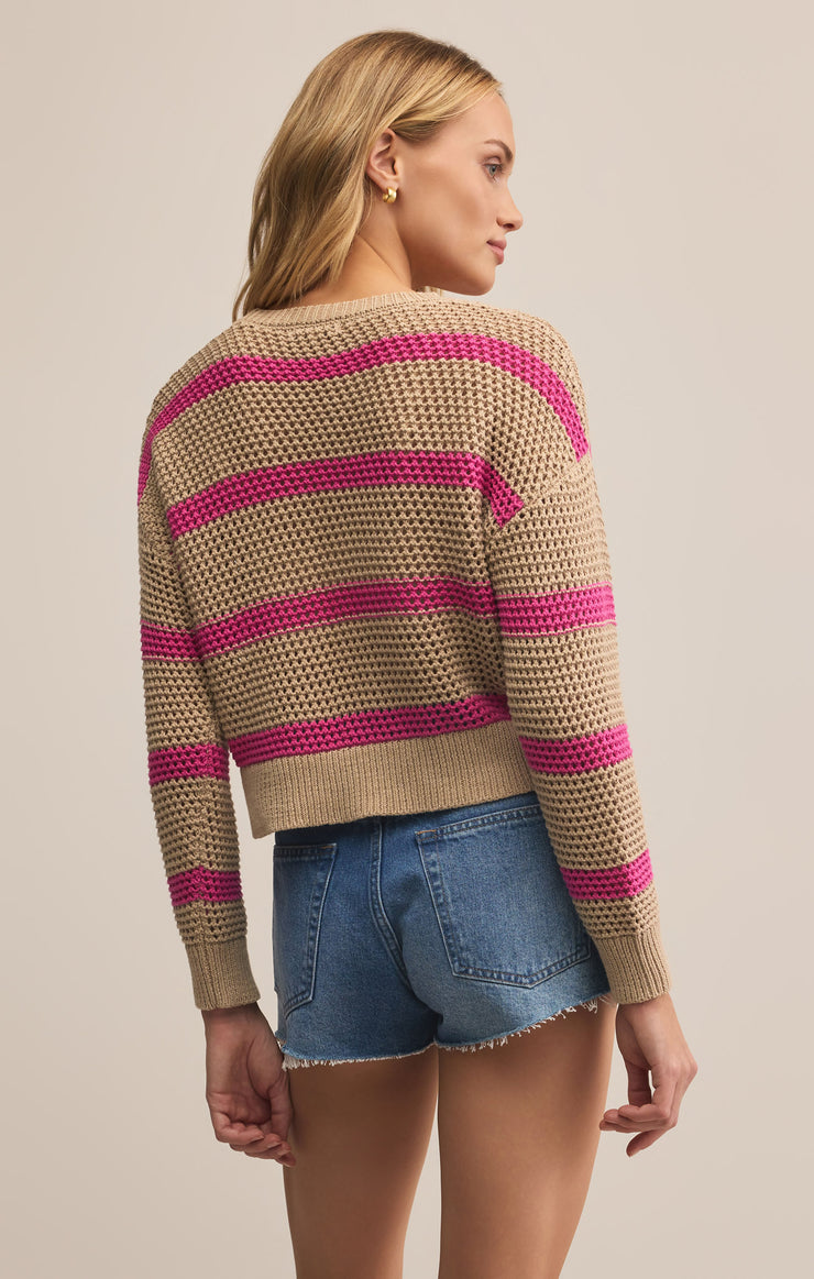 Z Supply Broadbeach Stripe Sweater in Bisquit