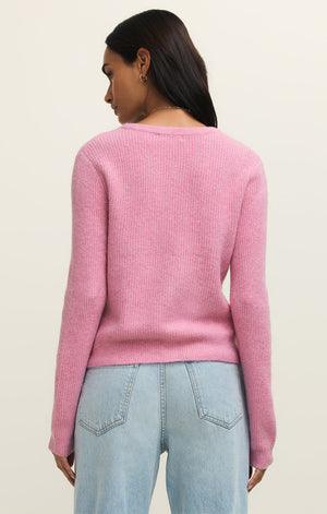 Z Supply Medina Cozy Rib Cardigan in Pink Crush