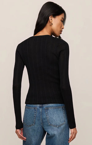 Z Supply Rowena Fine Knit Sweater in Black