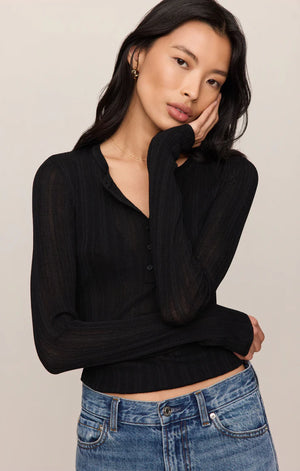 Z Supply Rowena Fine Knit Sweater in Black