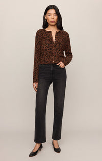 Z Supply Medina Leopard Cardigan in Burnt Umber