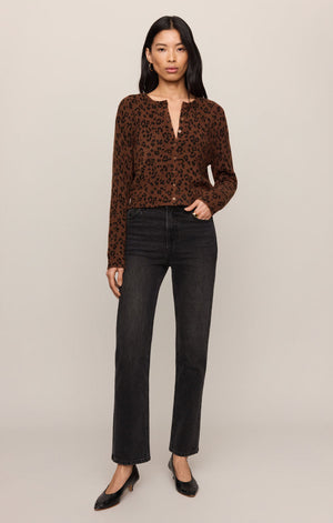 Z Supply Medina Leopard Cardigan in Burnt Umber