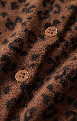 Z Supply Medina Leopard Cardigan in Burnt Umber