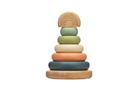 Pearhead Wooden Stacking Rainbow Tower Baby Toy
