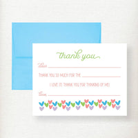 Kramer Drive Kids Hearts Fill in Thank You Note Card