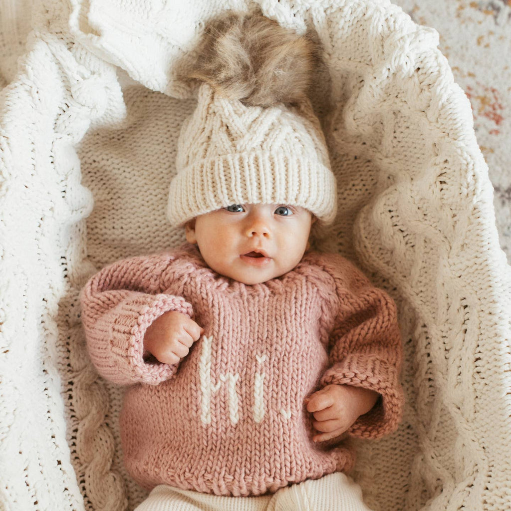 Huggalugs Crewneck Sweater in Rosy hi