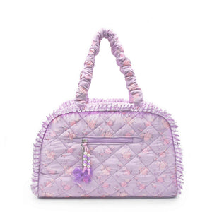 OMG Accessories Quilted Floral Printed Medium Duffle Bag
