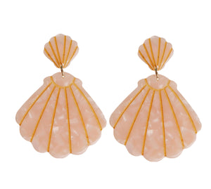 St Armands D Pink Tortoise Statement Shell Earrings