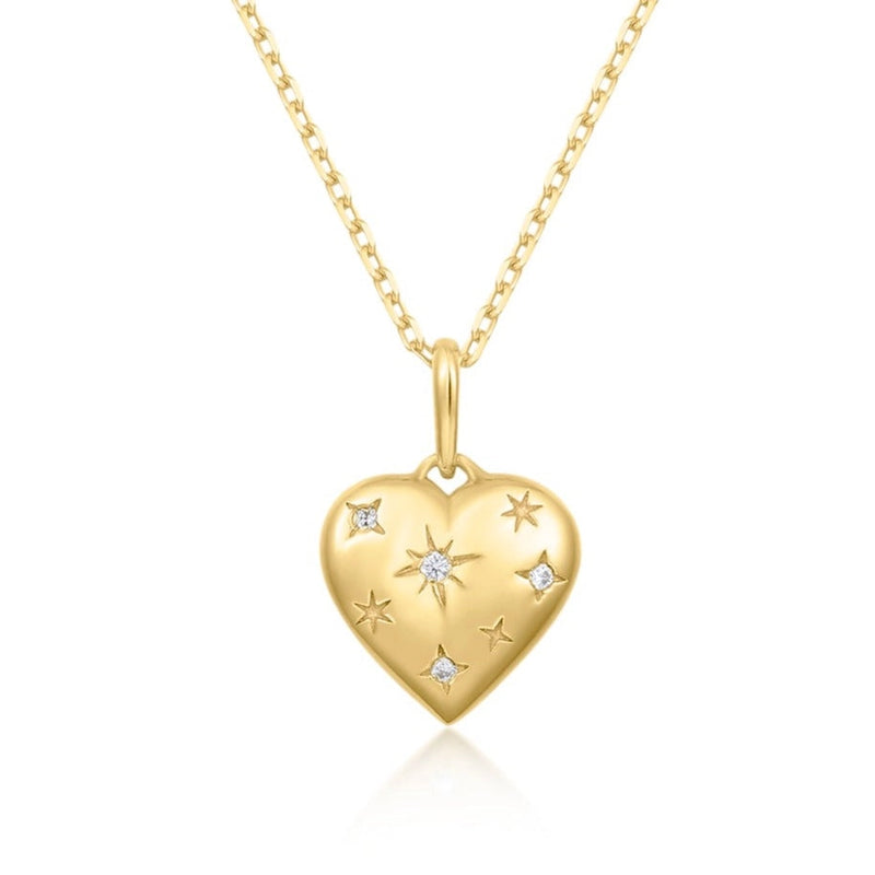 Elizabeth Stone Cosmic Heart Pendant in Gold