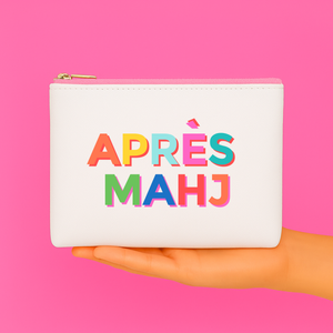 Aspen Lane Apres Mahj Leather Bag pouch Mahjong gift cosmetic bag