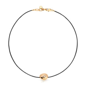 Ettika Polished Pebble Leather Pendant Necklace