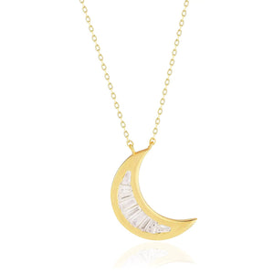 Tai Baguette Moon Necklace