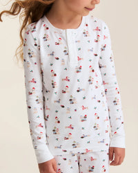 Petite Plume Children's Snug Fit Pajama Set in Woof de Noël