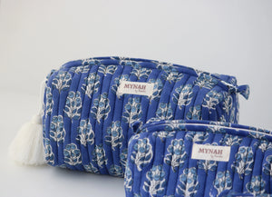 MYNAHbySmitha Quilted Travel Bag in Denim Blue -Assorted Sizes