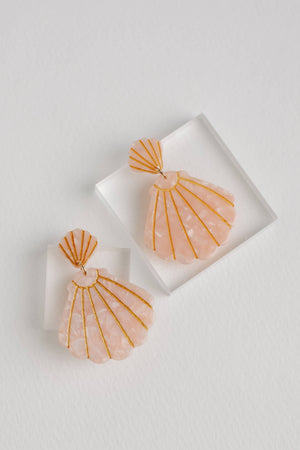 St Armands D Pink Tortoise Statement Shell Earrings