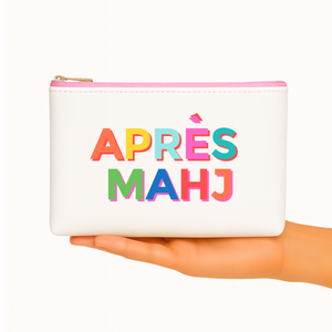 Aspen Lane Apres Mahj Leather Bag pouch Mahjong gift cosmetic bag