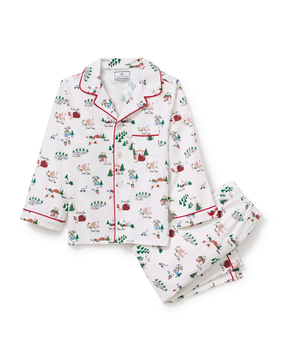 Petite Plume Children's Twill Pajama Set in North Pole Chronicles