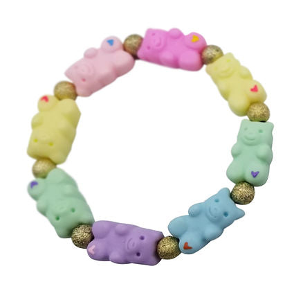 Bottleblond Rainbow Pastel Stretch Gummy Bear Bracelet