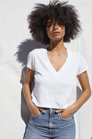 perfectwhitetee Alanis Recycled Cotton V Neck -  Multiple Colors!