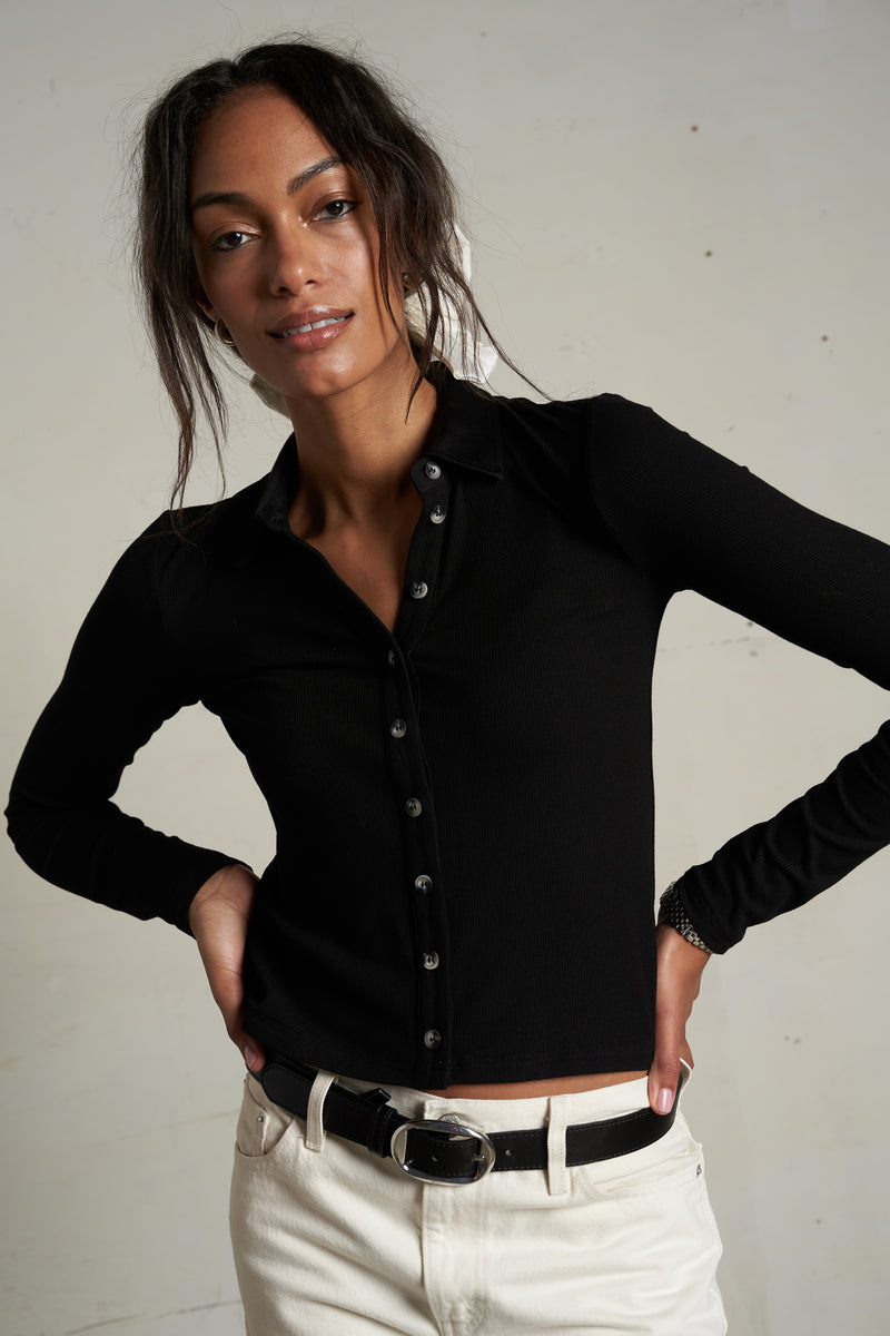 perfectwhitetee Amee Tee in True Black