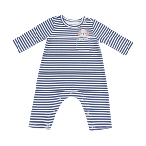 Angel Dear French Striped Romper with Dog Pocket