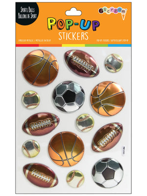 Iscream Sports Balls Pop Up Stickers