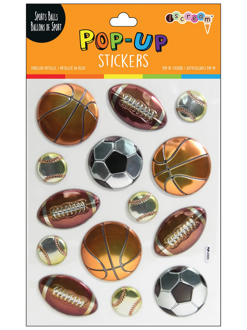 Iscream Sports Balls Pop Up Stickers