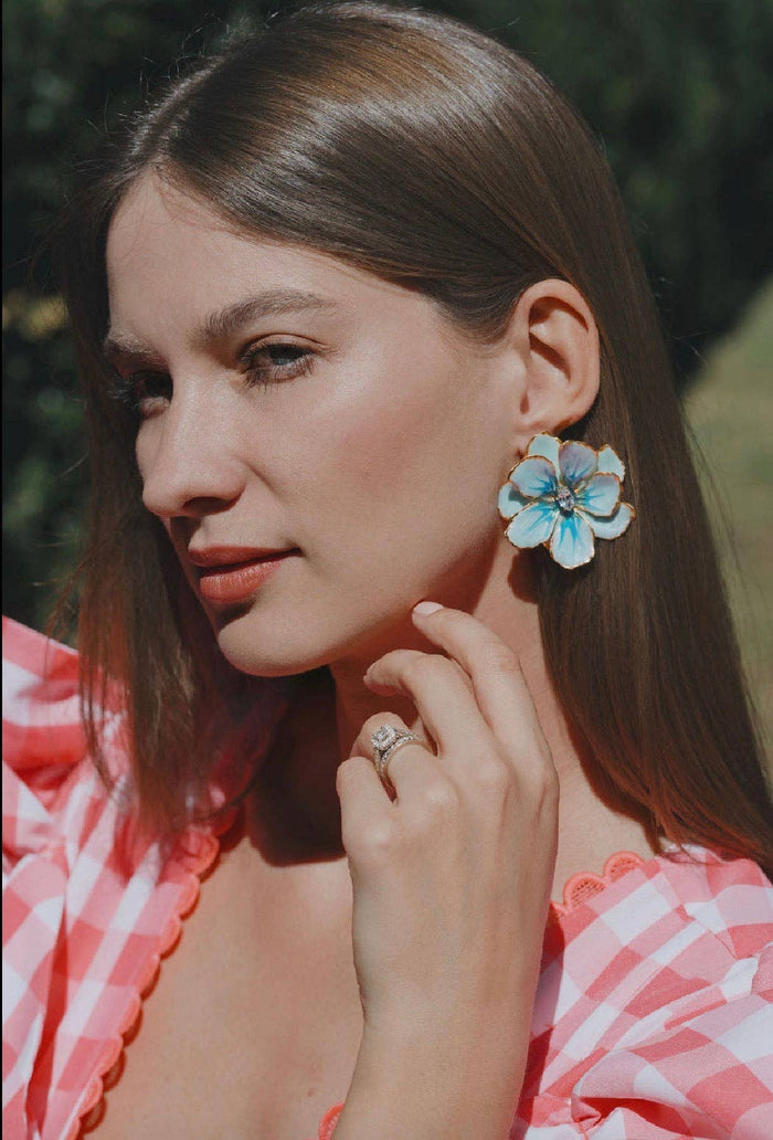 The Pink Reef - The Pink Reef Large Jewel Box Florals in Green Pearl