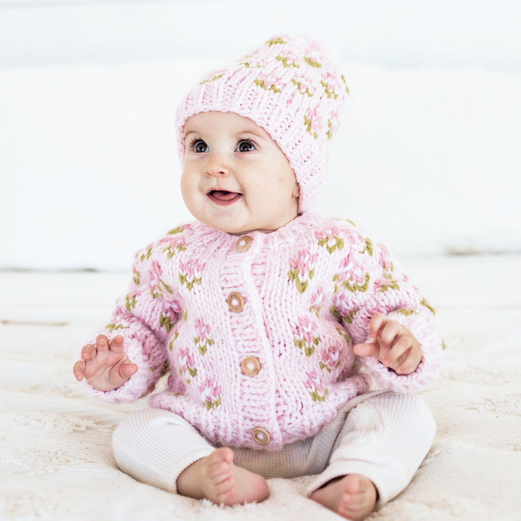 Huggalugs Beanie Hat in Blush Bitty Blooms