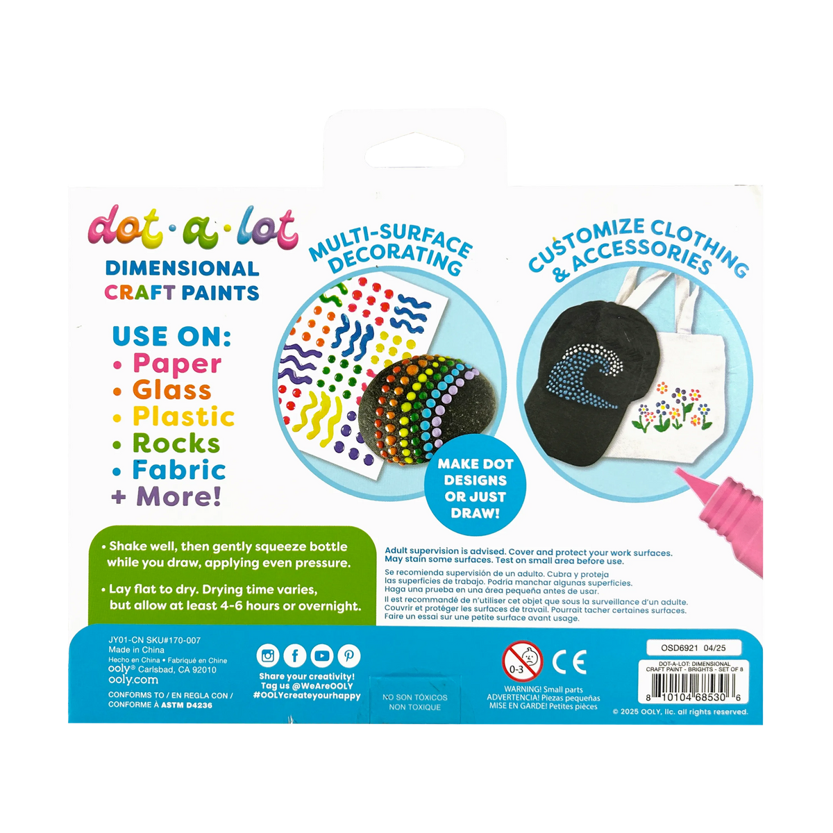 OOLY Dot-A-Lot Dimensional Craft Paint - Bright