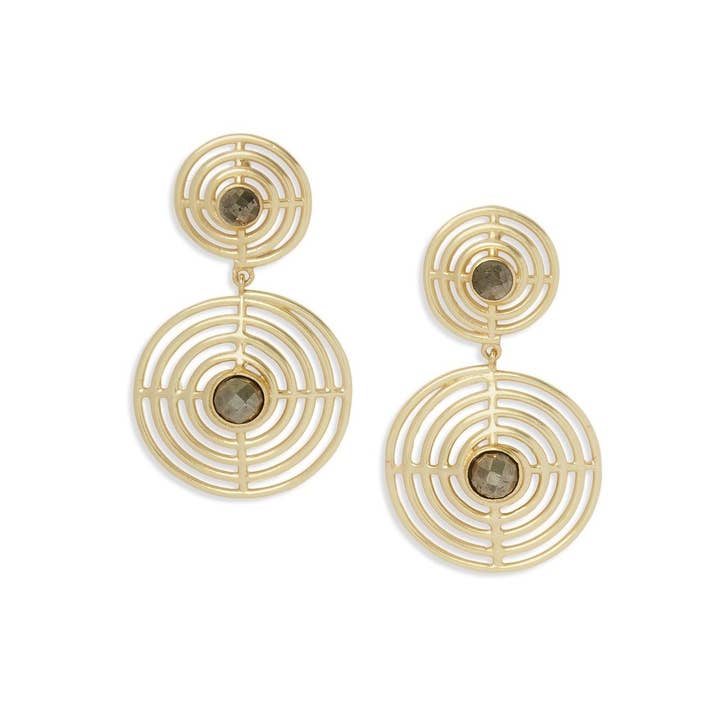 Ever Alice Zoe Earrings in Pyrite