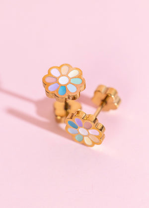 Pierced Co Rainbow Daisy Studs