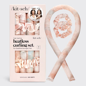 KITSCH Satin Heatless Curling Set Sunset Tie Dye