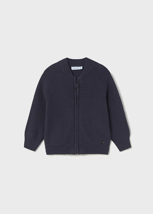 Mayoral Knit Zip Cardigan in Navy