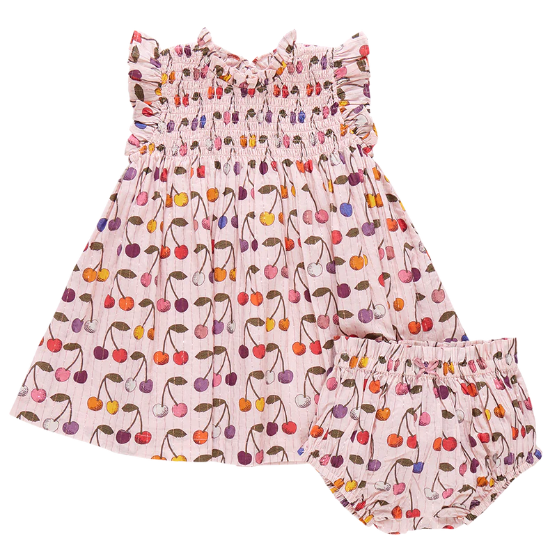 Pink Chicken Baby Stevie Dress Set in Cloud Pink Cherry