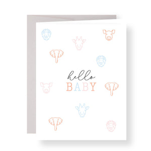 Kramer Drive Hello Baby Animals Greeting Card
