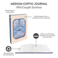 Studio Oh! Wild Caught Sardines Medium Coptic-Bound Journal