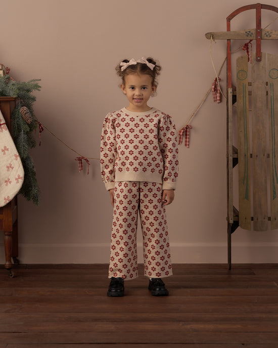 Rylee + Cru Jacquard Knit Set in Poinsettia
