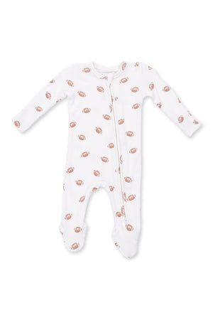 Angel Dear 2 Way Zipper Footie in Mini Footballs