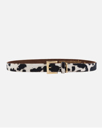 Amsterdam Heritage Aliza Leather Belt in Cow Print