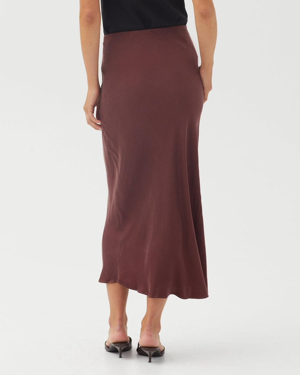 Bella Dahl Bias Maxi Skirt in Black Cherry