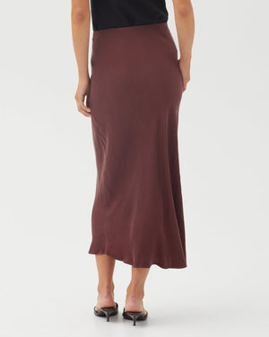 Bella Dahl Bias Maxi Skirt in Black Cherry