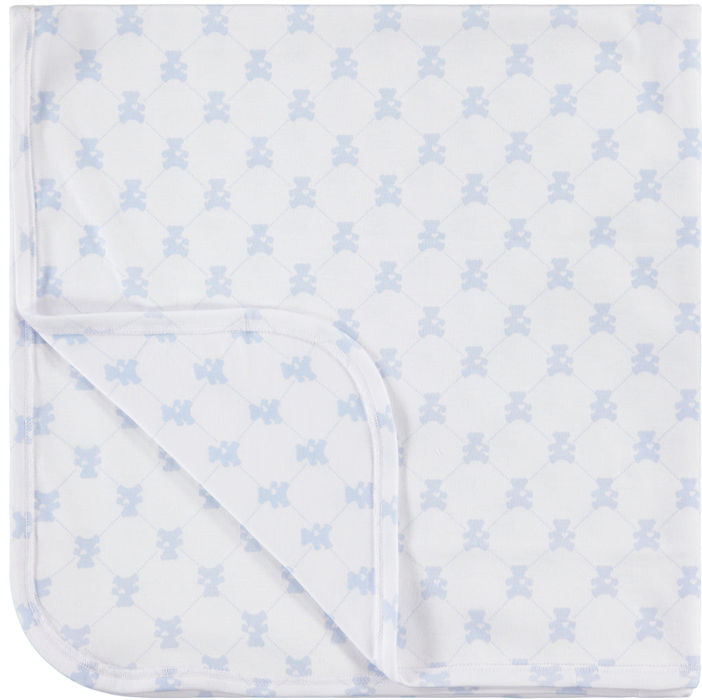 Pimalu Receiving Blanket in Light Blue Teddy Bears