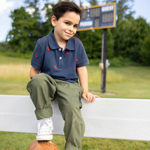 Pink Chicken Boys Pull on Pant in Four Leaf Clover