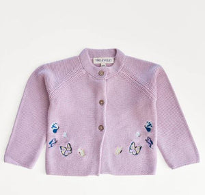 TImo + Violet Baby Embroidered Butterfly Knit Cardigan